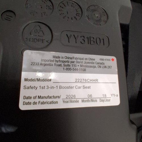 SAFETY 1ST 3-IN-1 HARNESS BOOSTER CAR SEAT - 100LB MAX - BLACK (MODEL: 22276CHHR) image 2