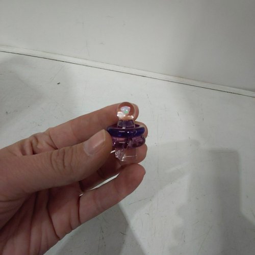 ONE TRICK PONT (OTP) 3DXL OPAL ROCKULUS GLASS CARB CAP FOR DAB RIGS/MARIJUANA ACCESSORIES - PURPLE GOLD AMETHYST image 4