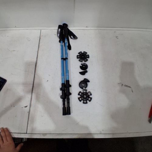 GO 2 GETHER TREKKING HIKING POLES WITH ADJUSTABLE LOCKS AND COMFORT HANDLE - BLUE image 2