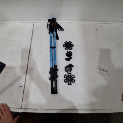 GO 2 GETHER TREKKING HIKING POLES WITH ADJUSTABLE LOCKS AND COMFORT HANDLE - BLUE image 3