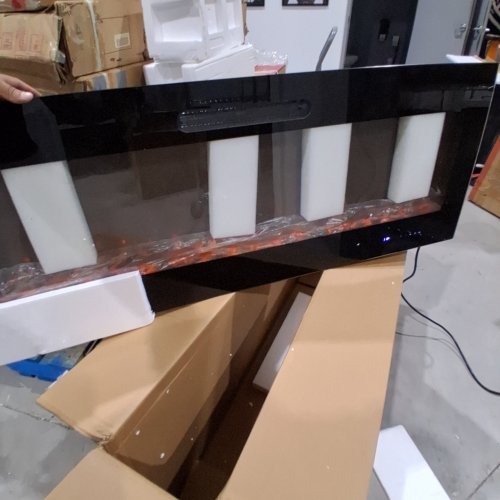 COSTWAY RECESSED WALL MOUNTED ELECTRIC FIREPLACE - 5000 BTU - 50" - BLACK (MODEL: FP10131US-DK) image 2