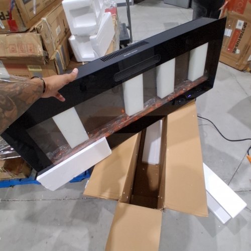 COSTWAY RECESSED WALL MOUNTED ELECTRIC FIREPLACE - 5000 BTU - 50" - BLACK (MODEL: FP10131US-DK) image 3
