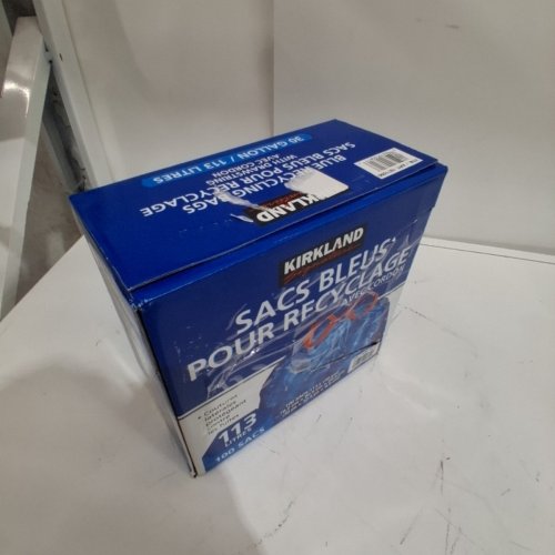100PK KIRKLAND SIGNATURE TRANSPARENT BLUE RECYCLING BAGS - 30GAL - BLUE image 3