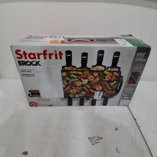 STARFRIT THE ROCK ELECTRIC RACLETTE 8 PERSON PARTY GRILL WITH 8 SPATULAS AND REVERSIBLE PLATE - 1500W - RED/BLACK - (MODEL: ‎024403) image 5