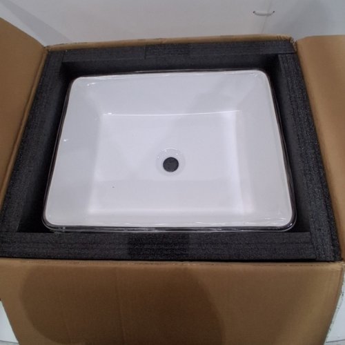 DECORAPORT CERAMIC ABOVE COUNTER BASIN SINK, 24"X14"X4", WHITE (MODEL: CL-1320) image 2