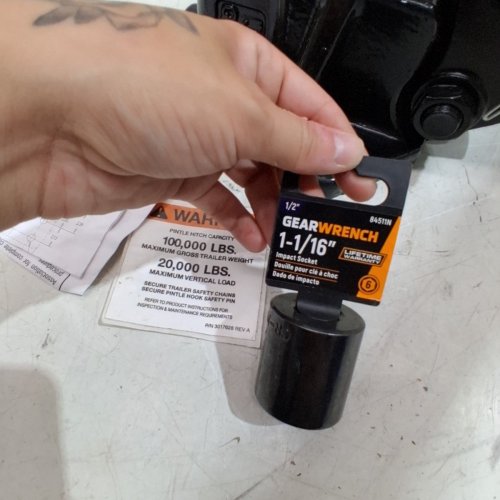 BUYERS PRODUCT 50-TON AIR COMPENSATED 6-HOLE MOUNT PINTLE HOOK WITH AIR BRAKE CHAMBER PLUNGER, 2-3/8" - 3" LUNETTE HOLD, BLACK (MODEL:PH50AC) image 3