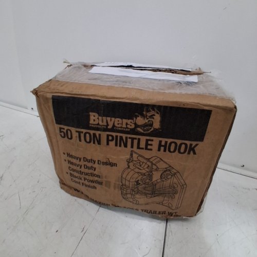 BUYERS PRODUCT 50-TON AIR COMPENSATED 6-HOLE MOUNT PINTLE HOOK WITH AIR BRAKE CHAMBER PLUNGER, 2-3/8" - 3" LUNETTE HOLD, BLACK (MODEL:PH50AC) image 4
