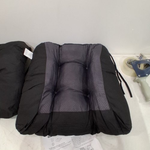 2PC SQUARE TUFTED OUTDOOR CHAIR CUSHIONS WITH TIES - 18" X 18" - BLACK image 4