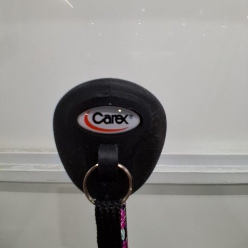 CAREX ADJUSTABLE WALKING CANE WITH OFFSET CUSHION/GRIP - 30" - 40" - FLORAL PRINT image 3