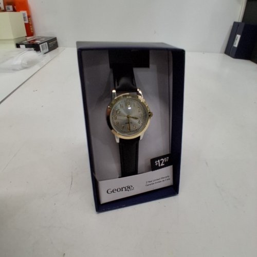 WOMENS GEORGE ELEGANT DIGITAL WRISTWATCH - 30 MM- GOLD-TONE, BLACK BAND (MODEL: WCCLS57) image 3