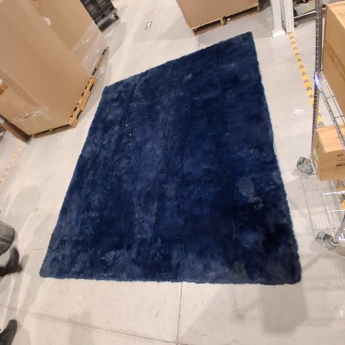 SHAGGY FLUFFY AREA RUG FOR LIVING ROOM - 8FT X 10FT - NAVY BLUE image 2