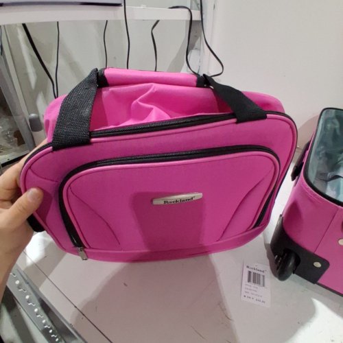 2PC ROCKLAND EXPANDABLE LUGGAGE/SUITCASE SET WITH WHEELS AND LOCKING ZIPPERS - PINK - (MODEL: F102-PINK) image 5