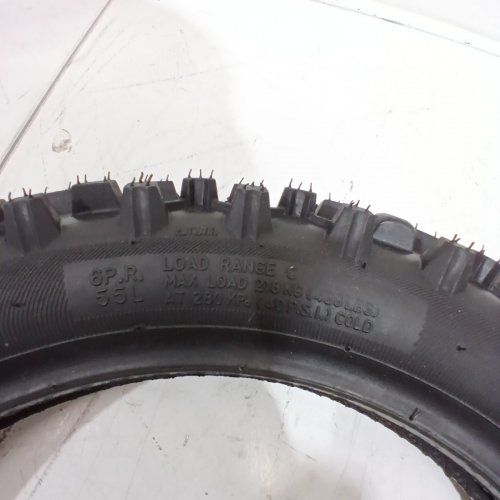 2PC KNOBBY MOTORCYCLE TIRE AND INNER TUBE - 80/100-12 - 12" - BLACK image 3