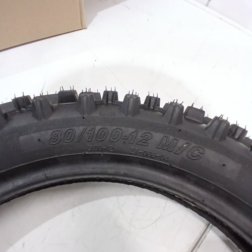 2PC KNOBBY MOTORCYCLE TIRE AND INNER TUBE - 80/100-12 - 12" - BLACK image 4
