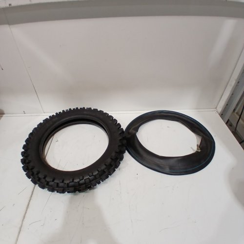 2PC KNOBBY MOTORCYCLE TIRE AND INNER TUBE - 80/100-12 - 12" - BLACK image 5