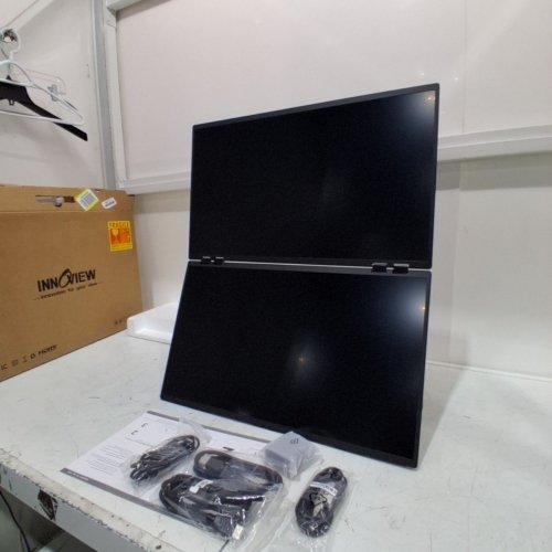 INNOVIEW LAPTOP SCREEN FOLDING EXTENDER DUAL PORTABLE MONITORS FOR LAPTOP WITH 315° ROTATION AND BUILT IN STAND - 100HZ - 23.8" - BLACK (MODEL: ‎INVPM609) image 3