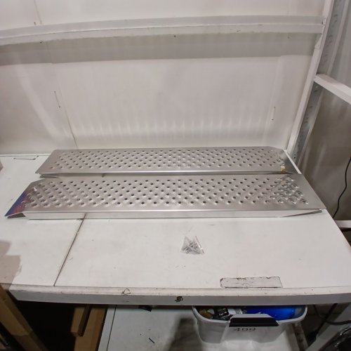 2PK ALUMINUM LOADING RAMPS FOR MOTORCYCLE/DIRT BIKE/TRAILER/ATV/UTV/LAWN MOWER - 880LB MAX - 47.2" X 8.5" - GREY (MODEL: GJ0058) image 2