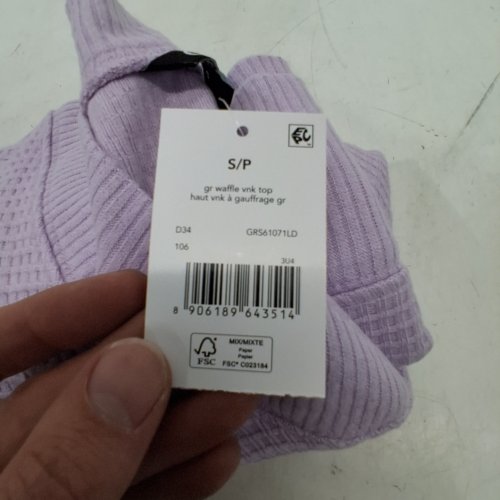 WOMEN'S GEORGE WAFFLE KNIT V-NECK TOP - SMALL - LAVENDER (STYLE: GRS61071LD) image 2