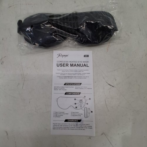 TELEPEPE RECHARGEABLE HEATED EYE MASK - 1000MAH, 4 TEMPERATURE SETTINGS - BLACK (MODEL: TE-HE720) image 3
