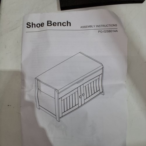 HOMEFORT MODERN WOOD SHOE STORAGE BENCH WITH LIFT TOP STORAGE - 30" - BLACK image 2
