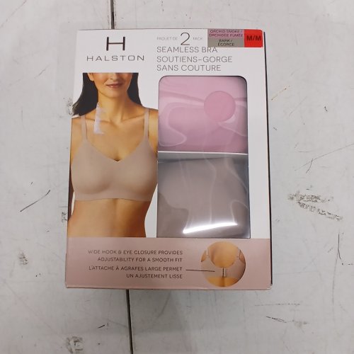 2PK WOMEN'S HALSTON SEAMLESS SMOOTH FIT BRA - MEDIUM - BEIGE / PINK (STYLE: 1483951) image 2
