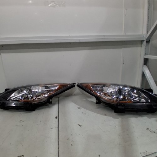2PC EVAN-FISCHER HEADLIGHT SET COMPATIBLE WITH 2010-2013 MAZDA 3 SPORT LEFT DRIVER AND RIGHT PASSENGER SIDE- BLACK/ORANGE image 2