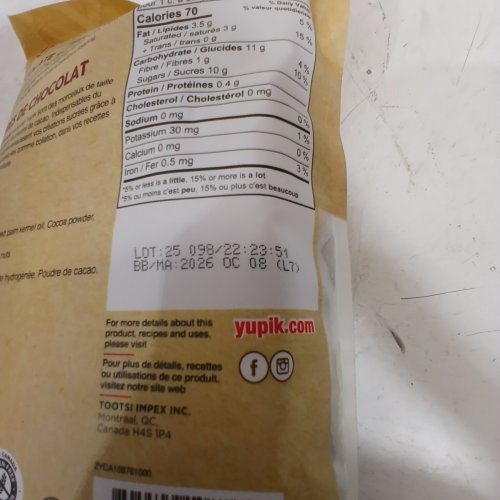 YUPIK COMPOUND CHOCOLATE CHIPS - 1KG image 2