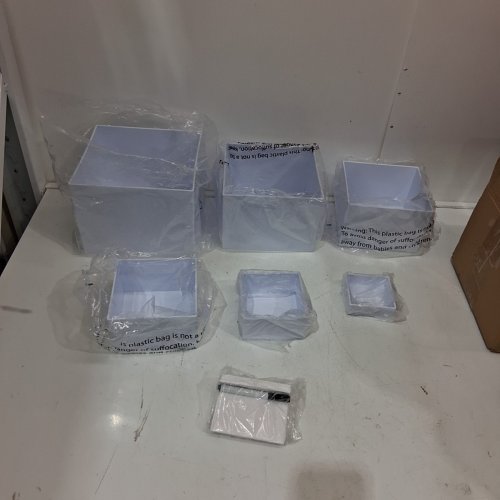 6PC ACRYLIC NESTING BUFFET RISERS FOR TABLETOP DISPLAY - ASSORTED SIZES - WHITE image 2