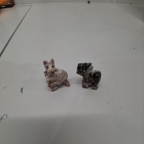 2PC STONE ANIMAL FIGURINES-1.5"/EACH - ELEPHANT / KANGAROO image 3