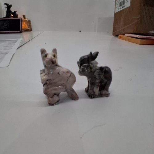 2PC STONE ANIMAL FIGURINES-1.5"/EACH - ELEPHANT / KANGAROO image 4