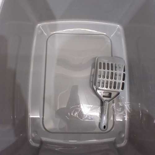 IRIS OPEN-TOP CAT LITTER BOX WITH SHIELD & SCOOP - GREY image 3