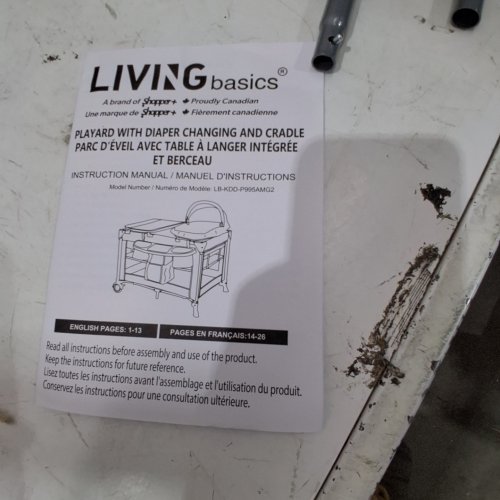 LIVING BASICS PLAYARD WITH DIAPER CHANGING AND CRADLE - DARK GRAY (MODEL: LB-KDD-P995AMG2) image 2