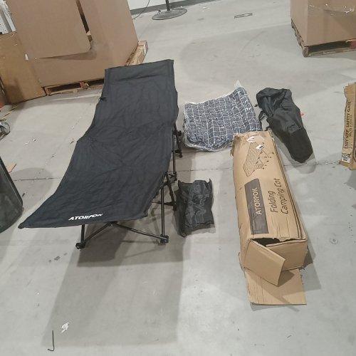 ATORPOK CAMPING COT FOR ADULTS WITH CUSHION WITH CARRY BAG FOR SLEEPING - 450 LBS CAPACITY - BLACK (MODEL:ZZM-1) image 3