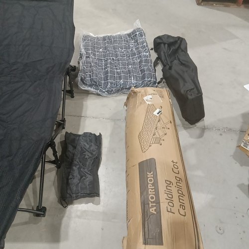 ATORPOK CAMPING COT FOR ADULTS WITH CUSHION WITH CARRY BAG FOR SLEEPING - 450 LBS CAPACITY - BLACK (MODEL:ZZM-1) image 4