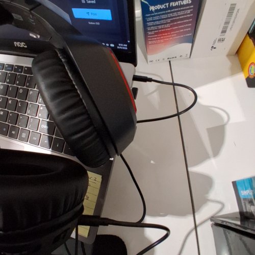 GMRPWNAGE WIRELESS BLUETOOTH NOISE CANCELING GAMING HEADSET - RED / BLACK (MODEL: CAPTAIN 100) image 2