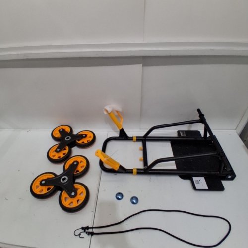 STAIR CLIMBING HARD TRUCK TROLLEY WITH TELESCOPIC HANDLE - 440LB MAX - BLACK/ORANGE (MODEL: JL-LLC) image 2