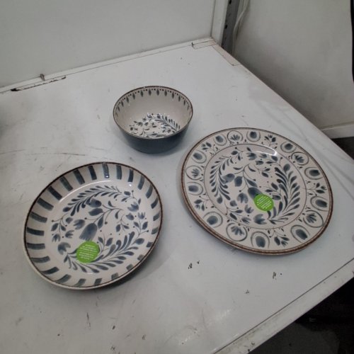 12PC BHG FLORAL DINNERWARE SET - 11"/6.5"/8.5" - BLUE image 5