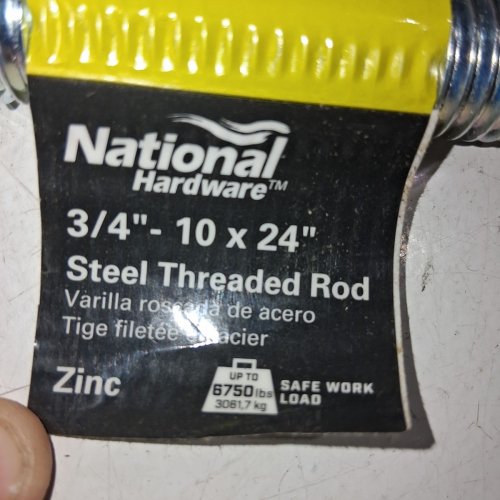 NATIONAL HARDWARE STEEL THREADED ROD - 3/4" - 10 X 24" - ZINC image 3