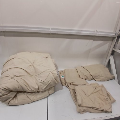 6PC BEDSURE WASHABLE COMFORTER SET - QUEEN - BEIGE image 3