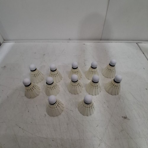 12PK BADMINTON GOOSE FEATHER HIGHT SPEED SHUTTLECOCKS - WHITE image 2