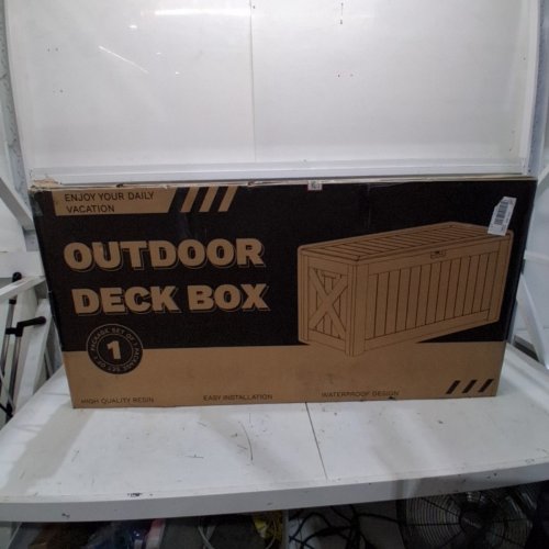 TOZEY OUTDOOR RESIN STORAGE BOX - 120GAL - BLACK - (MODEL: T-PSB24-0432-0) image 3