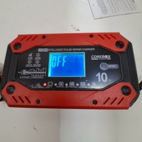COREBOX SMART BATTERY CHARGER AND MAINTAINER - 12 V 10A; 24 V 5A - RED AND BLACK (MODEL: H-10CD) image 2