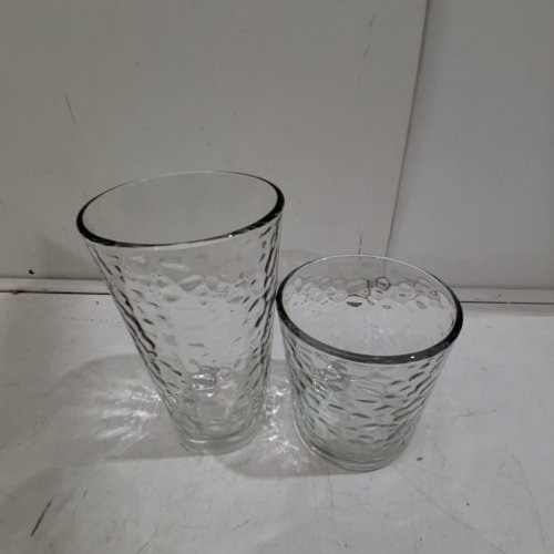 12PK LIBBEY CRINKLE GLASSWARE SET - 16.2 OZ/13 OZ - CLEAR (MODEL: 917CD) image 2