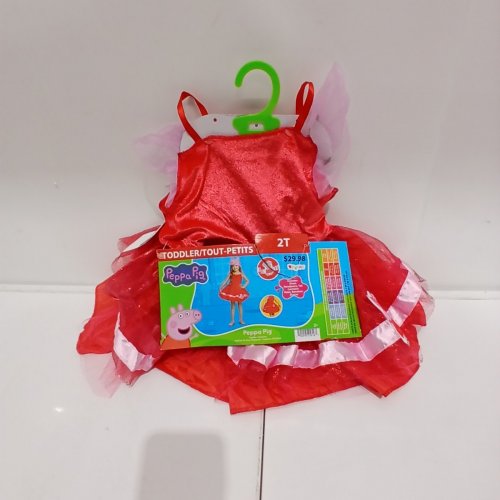 3PC GIRL'S DISGUISE PEPPA PIG TODDLER COSTUME - 2T - RED/PINK (STYLE: 120699M) image 2