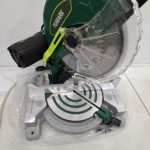 YUMARK CORDED MITER SAW CIRCULAR SAW - 10", 6000RPM, WITH PRECISION MITER ANGLES, LIGHTWEIGHT DESIGN, 45° ADJUSTABLE TABLE - GREEN/BLACK (MODEL: 255C) image 2