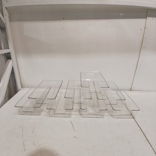8PK PLASTIC ORGANIZER BINS - 12" X 7" X 3" - CLEAR image 2