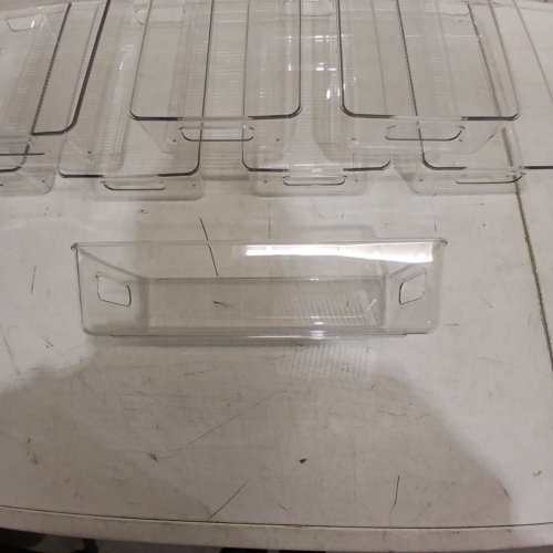 8PK PLASTIC ORGANIZER BINS - 12" X 7" X 3" - CLEAR image 4