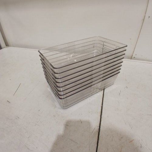 8PK PLASTIC ORGANIZER BINS - 12" X 7" X 3" - CLEAR image 8