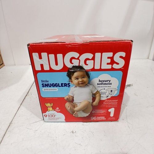 96PK HUGGIES LITTLE SNUGGLERS DISPOSABLE GENTLE SKIN PROTECTION BABY DIAPERS - SIZE 1 - DISNEY WINNIE THE POOH image 2