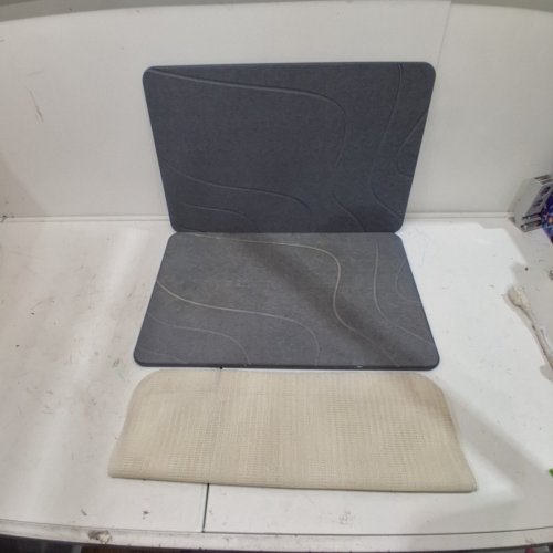 2PK DIATOMITE NATURAL ABSORBENT STONE BATH MAT - 15"X24" - GREY image 4